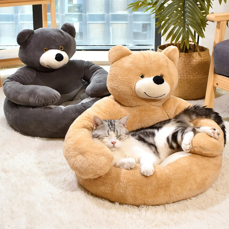 Giant Plush Bear Dog & Cat Bed