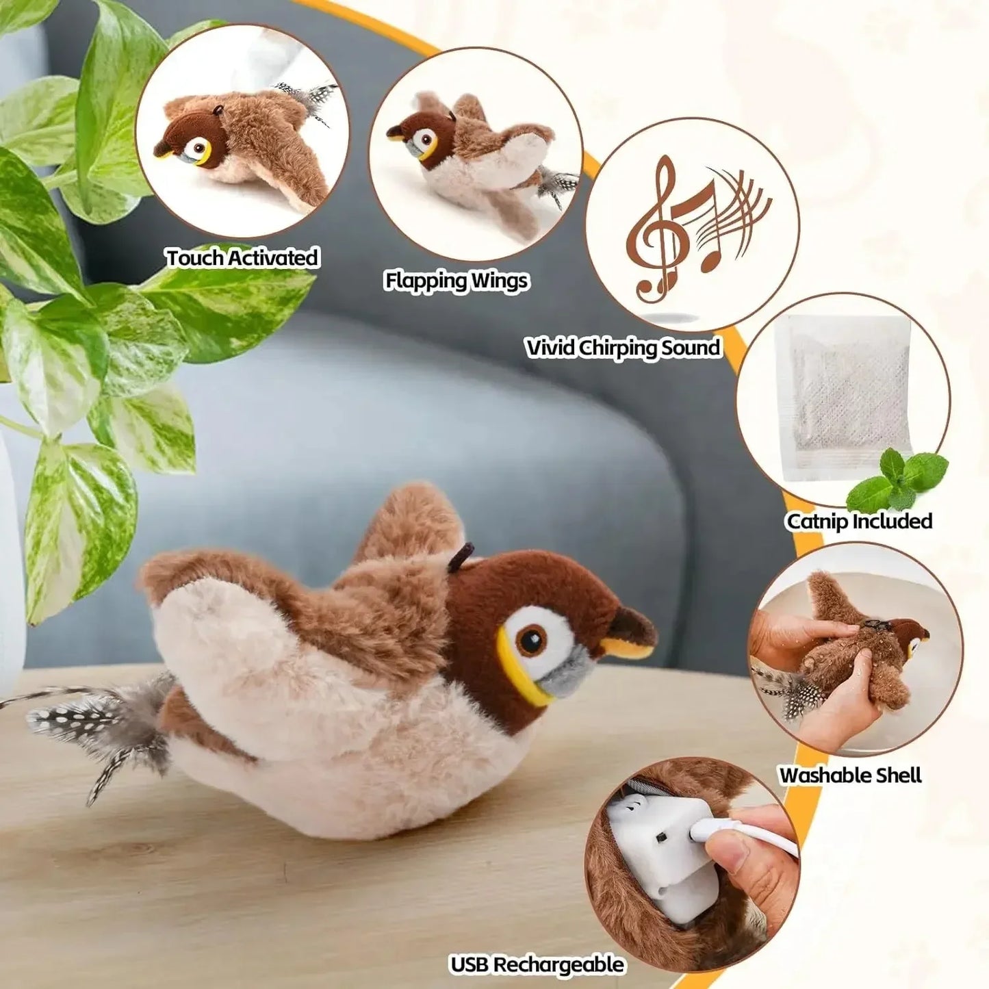 Flapping Bird Interactive Cat Toys